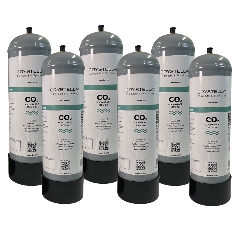 6 x Crystella CO₂ Cylinder 2.2L Compatible with Zip™ 91295, Billi™ (99611 / 996912) FREE Freight & Recycling