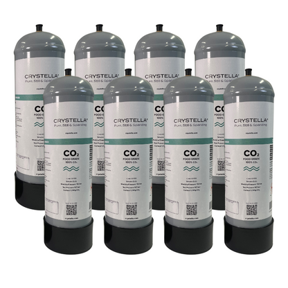 8 x Crystella CO₂ Cylinder 2.2L Compatible with Zip™ 91295, Billi™ (99611 / 996912) FREE Freight & Recycling