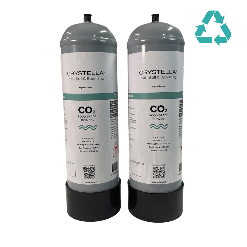 2 x Compatible Zip™ 91295 CO₂ 2.2L Cylinder Replacements + FREE Freight & Recycling